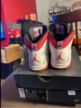 Jordan | Shoes | Jordan Kids White Red Blue Retro Hightop Sneakers ...